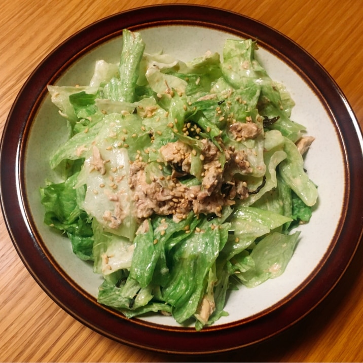 鯖缶とレタスのサラダ